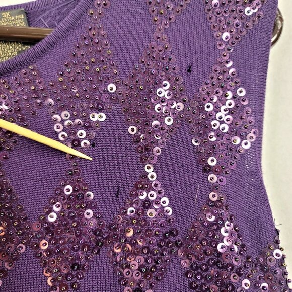 Dana Buchman Cutter Crafter Harlequin Sequin X Fine Merino Wool upcycle scrap - Picture 10 of 11